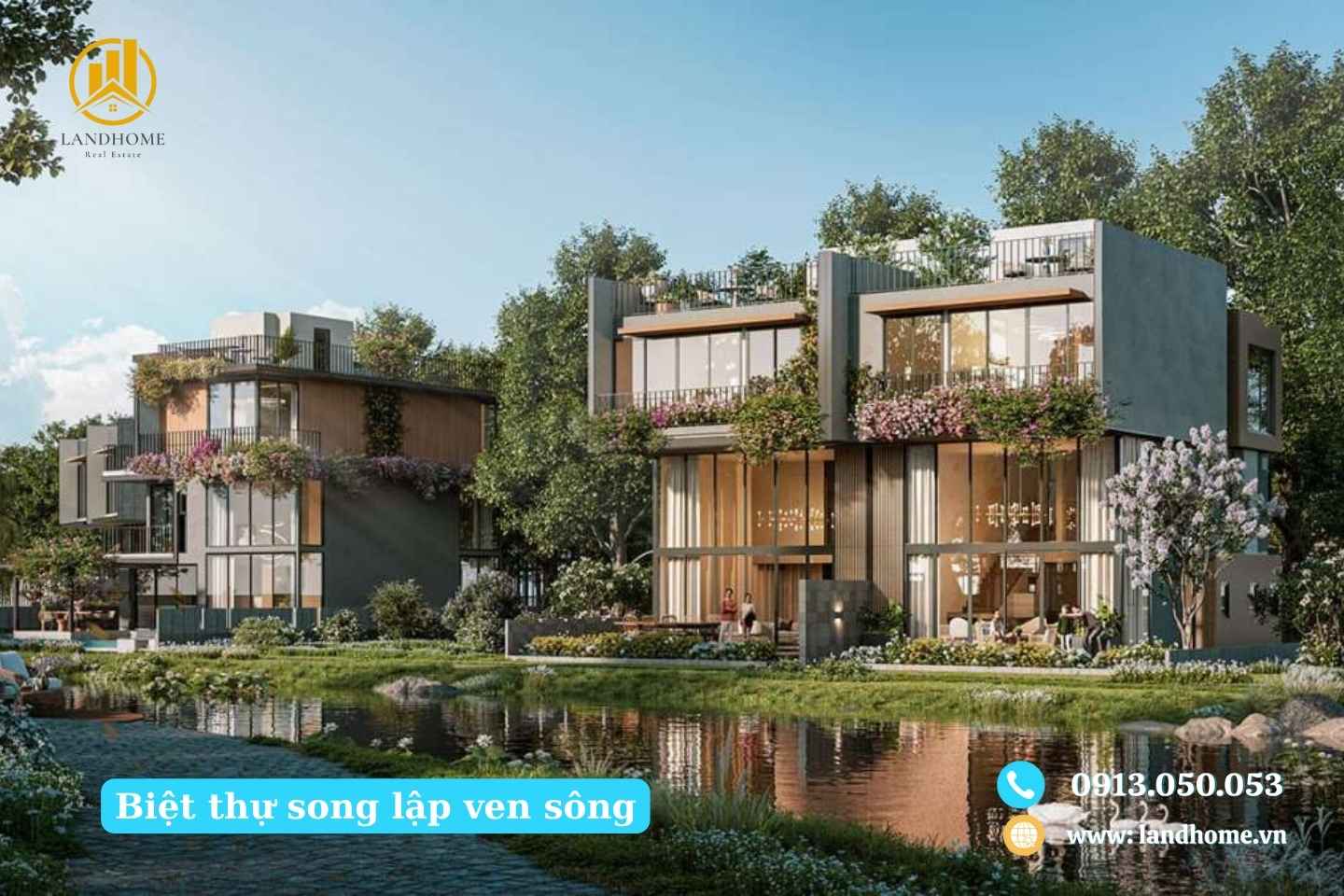 Biệt thự song lập view sông