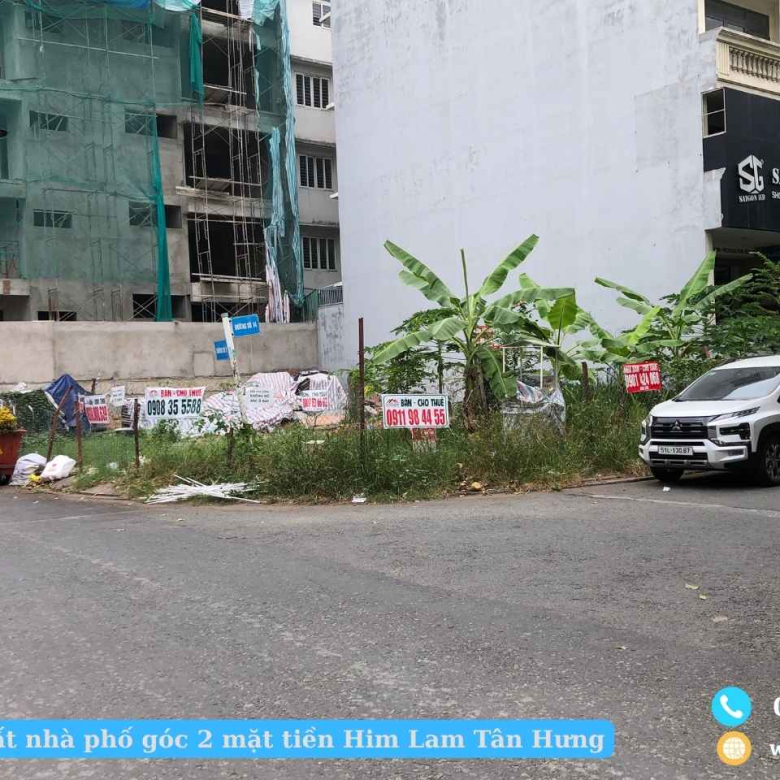 Nền đất nhà phố góc 2 mặt tiền Him Lam Tân Hưng