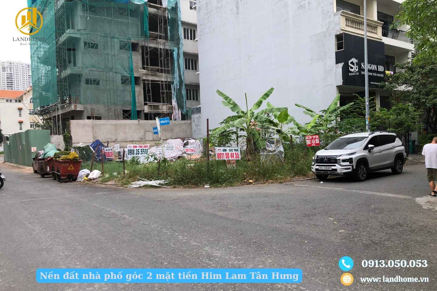 Nền đất nhà phố góc 2 mặt tiền Him Lam Tân Hưng