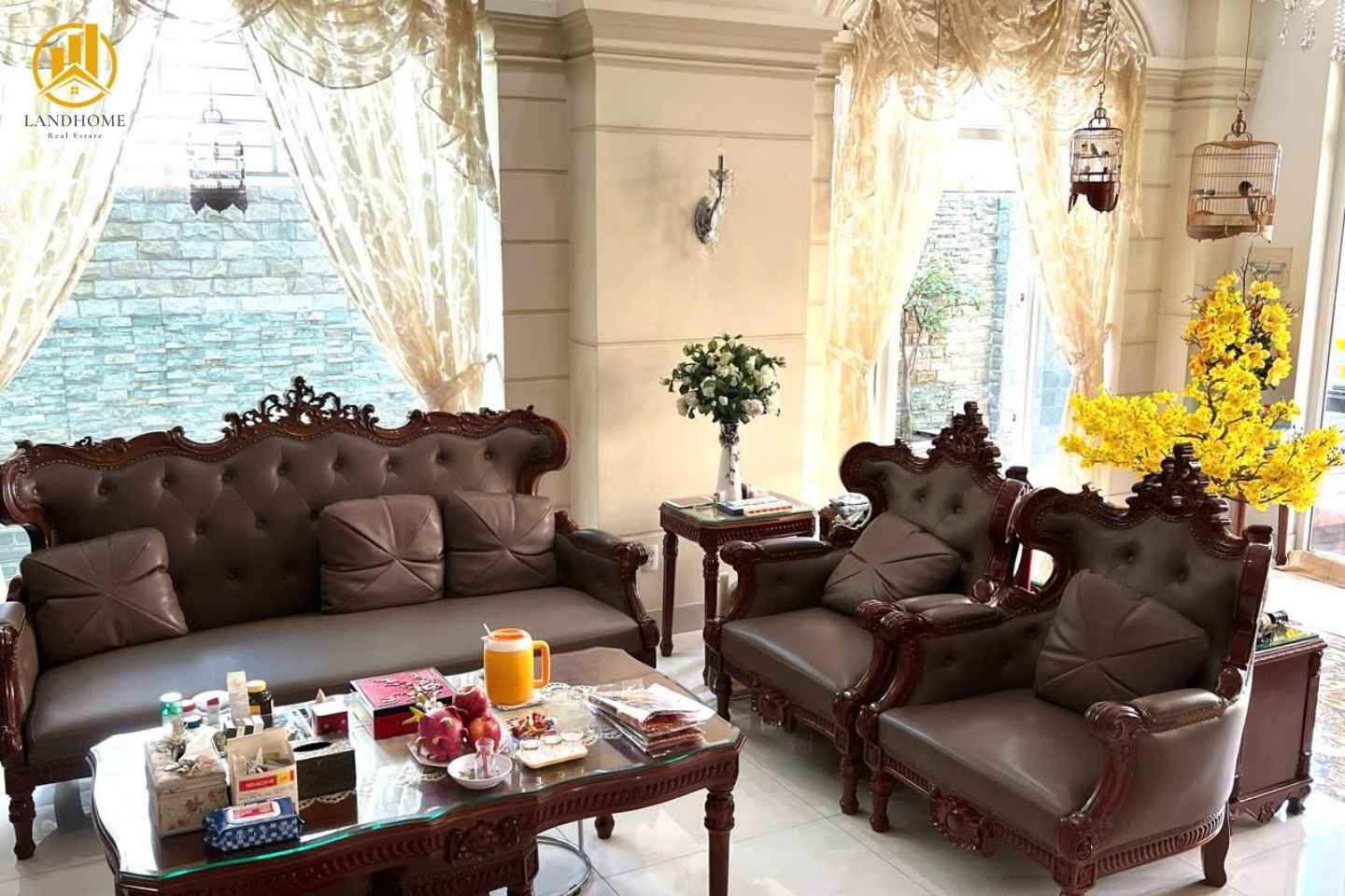 phòng khách biệt thự I24 khu him lam quận 7
