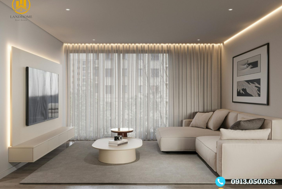 phòng khách nhà phố kdc him lam tân hưng T55