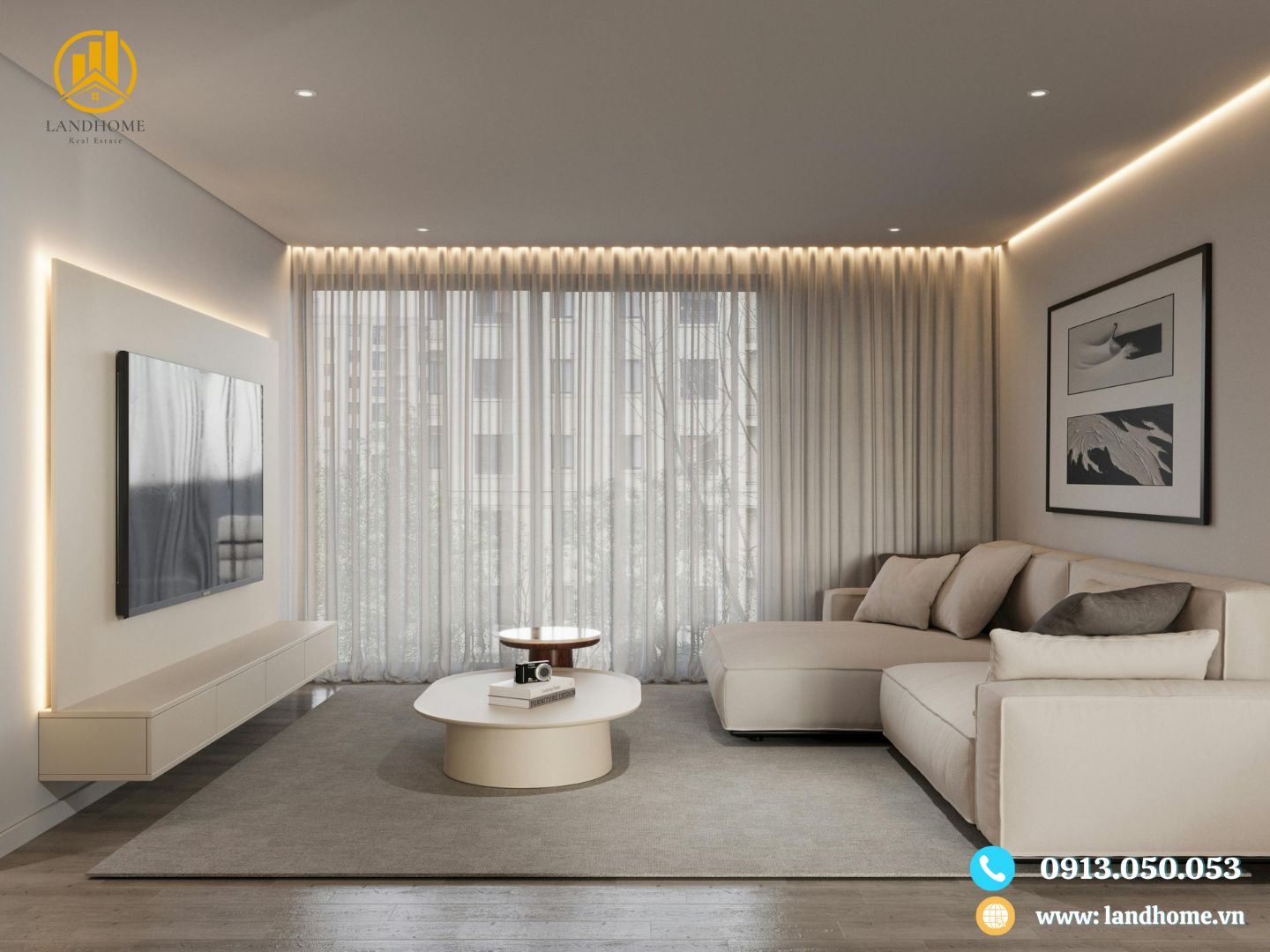 phòng khách nhà phố kdc him lam tân hưng T55